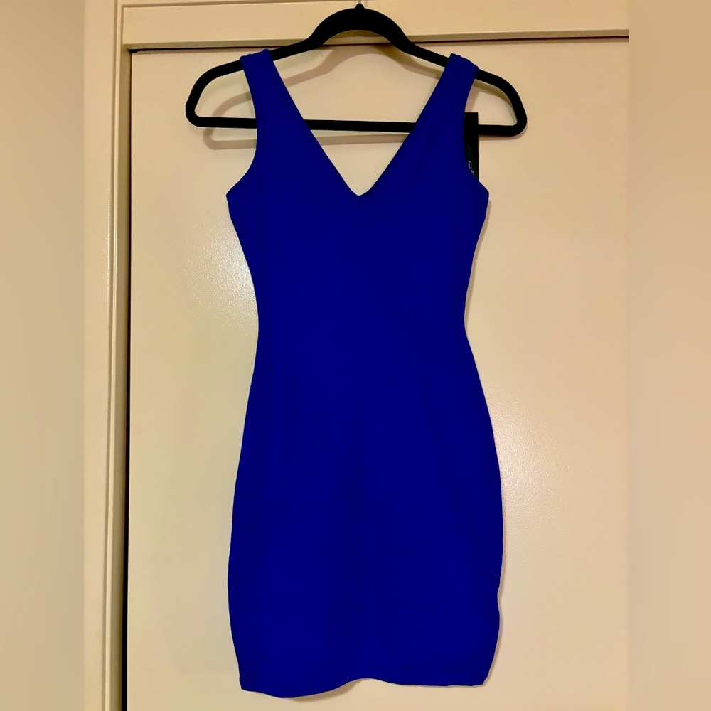Blue body con dress